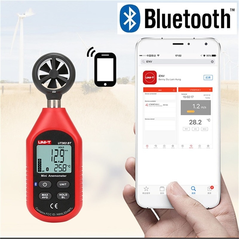 Medidor de Temperatura y Humedad Ambiental Digital Portátil Conectividad  Bluetooth Modelo UT333BT