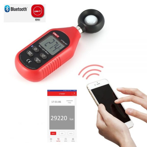 Medidor de Temperatura y Humedad Ambiental Digital Portátil Conectividad  Bluetooth Modelo UT333BT